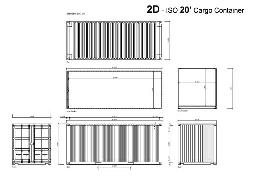 iso container autocad drawings